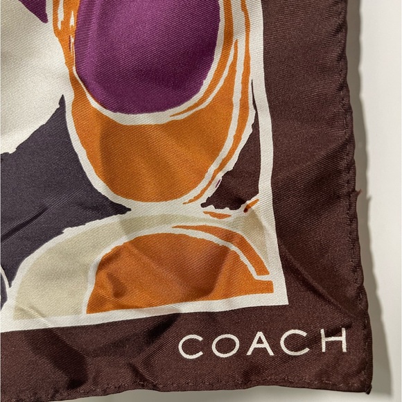 COACH “Ashley” Hand drawn design Monogram Square Silk Scarf - Picture 8 of 8